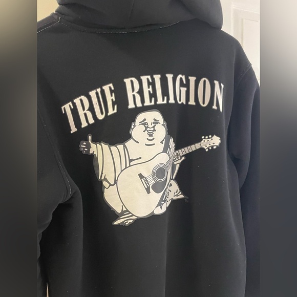 True Religion Buddha Sherpa Zip Hoodie Medium - Picture 1 of 7